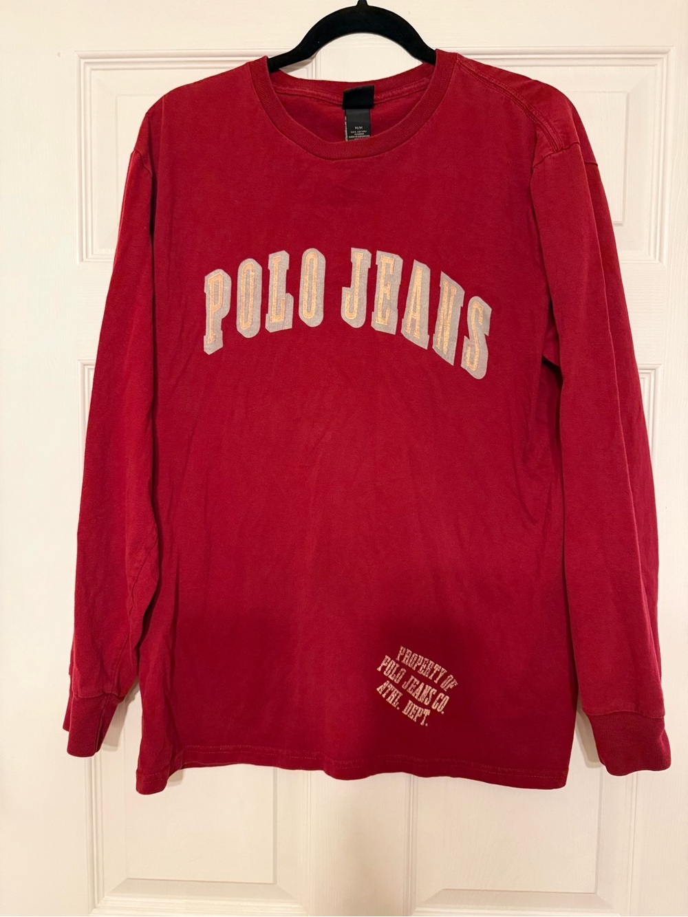 Vintage Y2K Polo Jeans Red Long Sleeve Graphic Tee